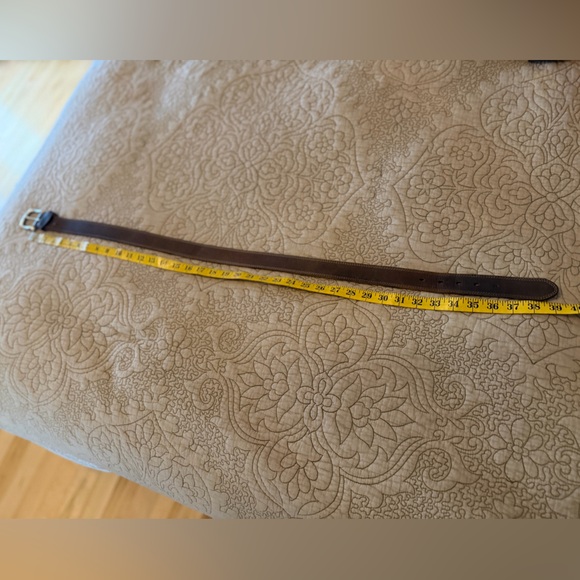 Silver Creek Brown Oiled Leather Belt Silver Buckle, Size 34 - Picture 4 of 8